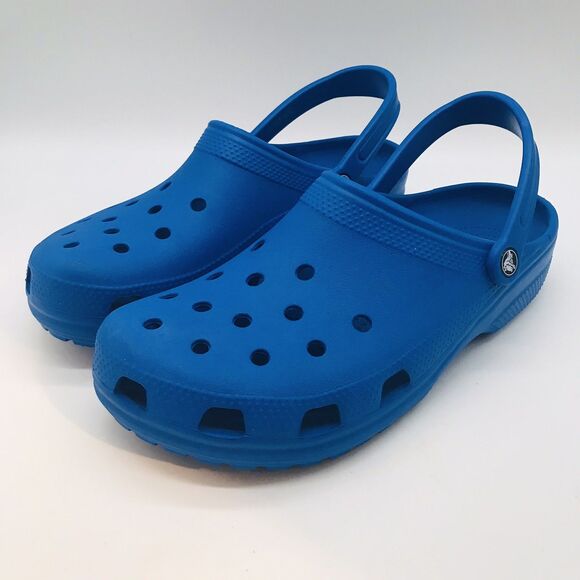 CROCS Classic Men's 12 Blue Clogs 10001 Adjustable Strap Mule Water Slide Sandal - Picture 3 of 11